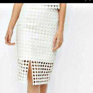 NWOT! GEOMETRIC CUT OUT Lace PENCIL SKIRT WHBM